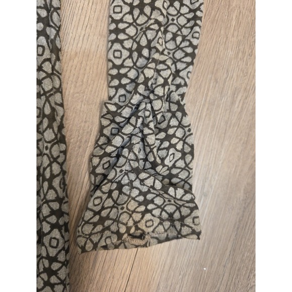 Athleta Womens Long Sleeve V Neck Dress Gray Geometric Ruched Size L - Picture 8 of 16